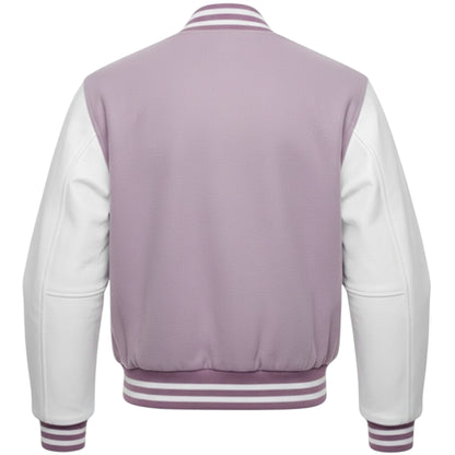 Lavender Retro Varsity Letterman Jacket – Two-Tone Aesthetic Fit