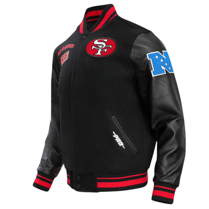 49ers Classic Wool & Leather Varsity Jacket Ultimate Men Retro Style