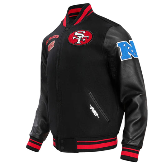 49ers Classic Wool & Leather Varsity Jacket Ultimate Men Retro Style