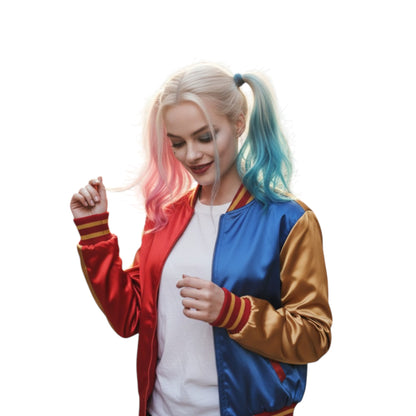 Harley Quinn Suicide Squad Satin Bomber Jacket – Red Streetwear Style
