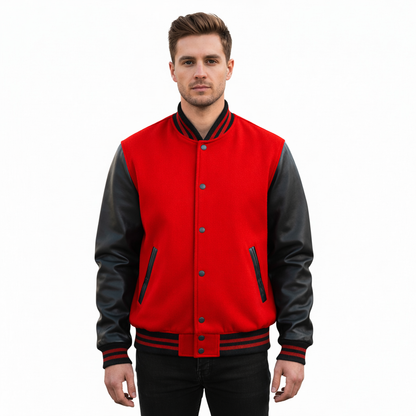 Stylish Retro Letterman Jacket Bold Black Sleeves – Unisex Premium Fit