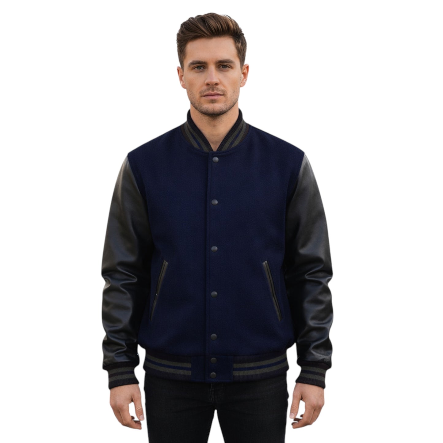 Stylish Retro Letterman Jacket Bold Black Sleeves – Unisex Premium Fit