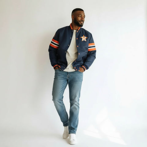 Houston Astros Limited Edition Satin Varsity Jacket Baseball Team Fit