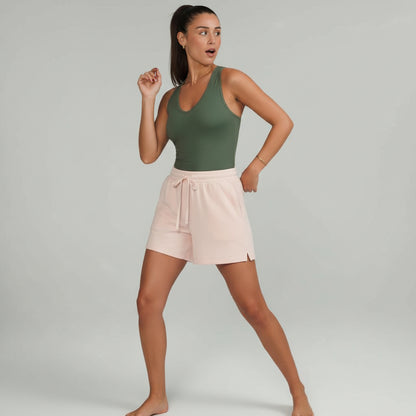 Women Relaxed Fit Pink Shorts with Pockets Lounge & Active