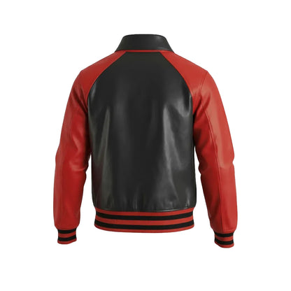 Walton Limited Edition Black and Red Leather Varsity Jacket
