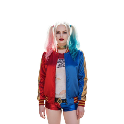 Harley Quinn Suicide Squad Satin Bomber Jacket – Red Streetwear Style