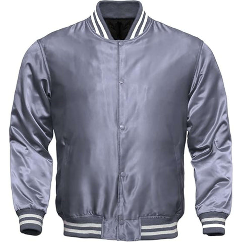 Men's satin retro letterman jacket Bomber Style