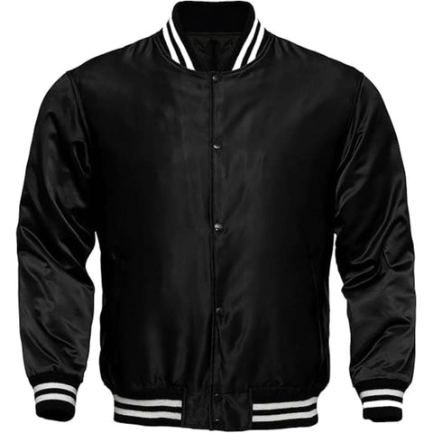 Men's satin retro letterman jacket Bomber Style