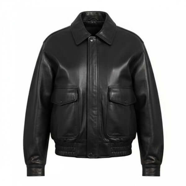 Women Vintage 90s Oversize Genuine Leather Bomber Jacket