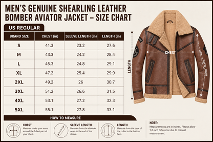 Men’s Black Shearling Leather Aviator Pilot Bomber Winter Jacket