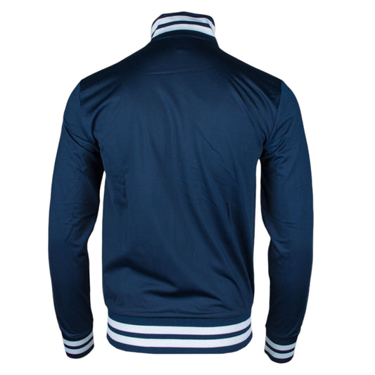 Sporty Navy Tracksuit with Trendy Zipper Top