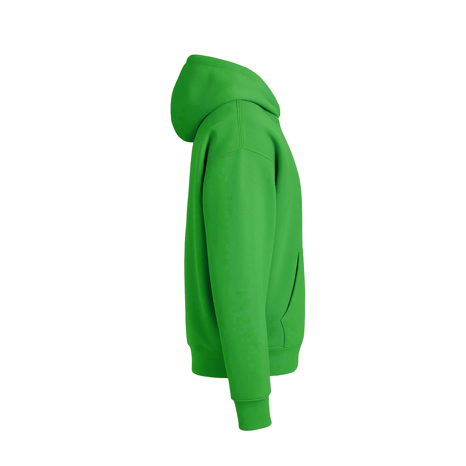 Green hoodie on a white background