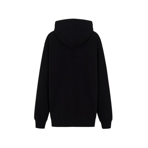 Black Oversized Paradise Hoodie with Zip-Through Design