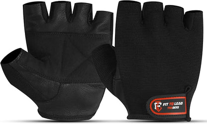 Men or Women Weightlifting Gym Gloves for Men & Women – Non-Slip Leather Palm, Built-In Wrist Wraps