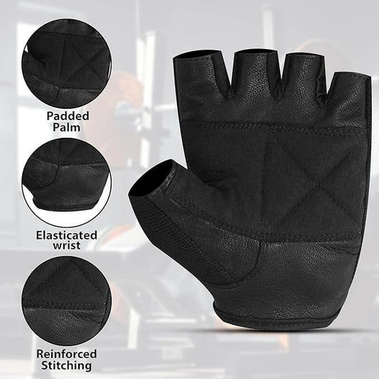 Men and women weightlifting gym gloves featuring padded palm, elasticated wrist, and reinforced stitching for optimal grip and support.