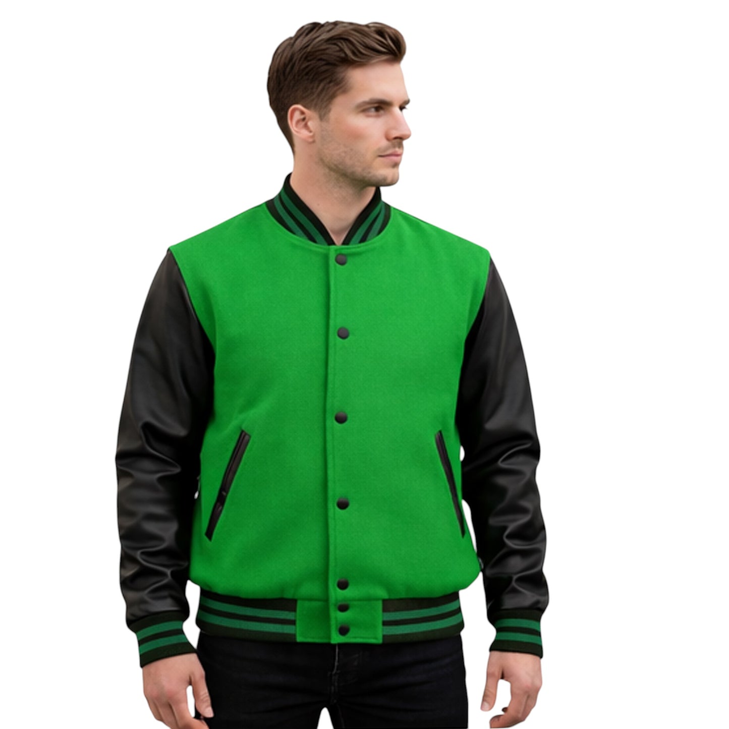 Stylish Retro Letterman Jacket Bold Black Sleeves – Unisex Premium Fit