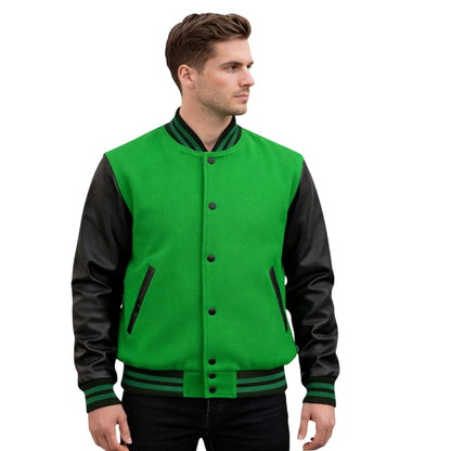 Stylish Retro Letterman Jacket Bold Black Sleeves – Unisex Premium Fit