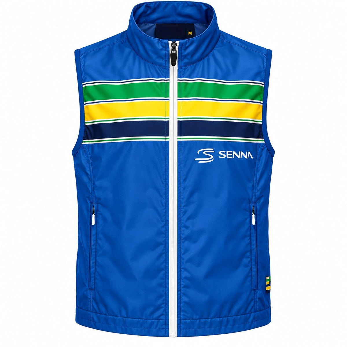 Ayrton Senna F1 Stripe Windbreaker Blue Vest