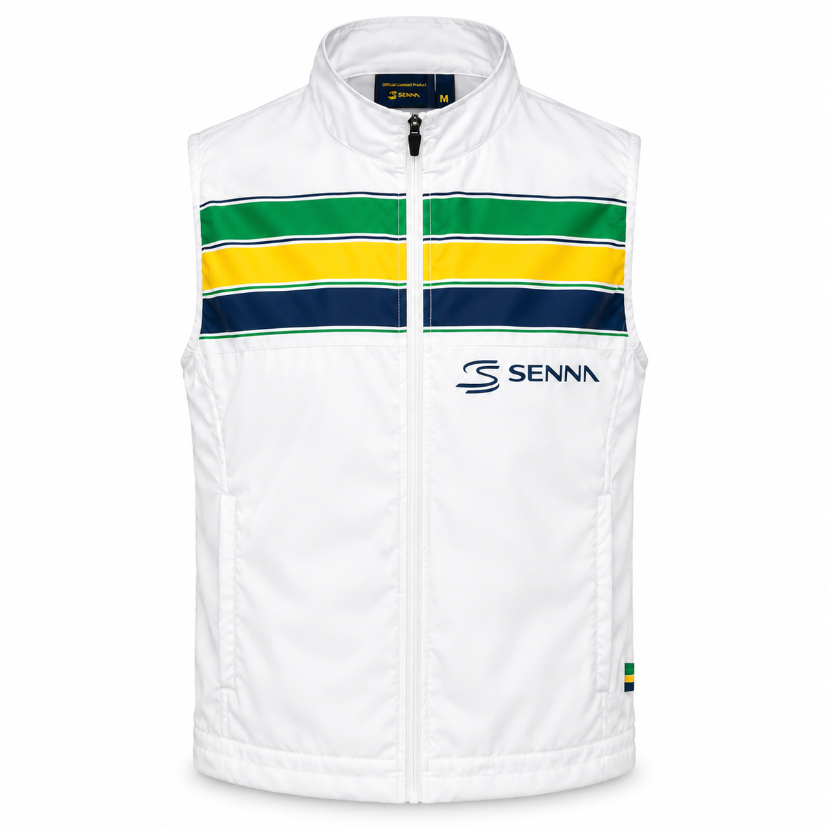Ayrton Senna F1 Stripe Windbreaker White Vest
