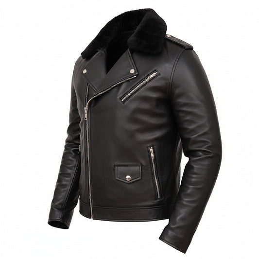 Damion Mayer Black Biker Jacket Men’s Leather Motorcycle Jacket