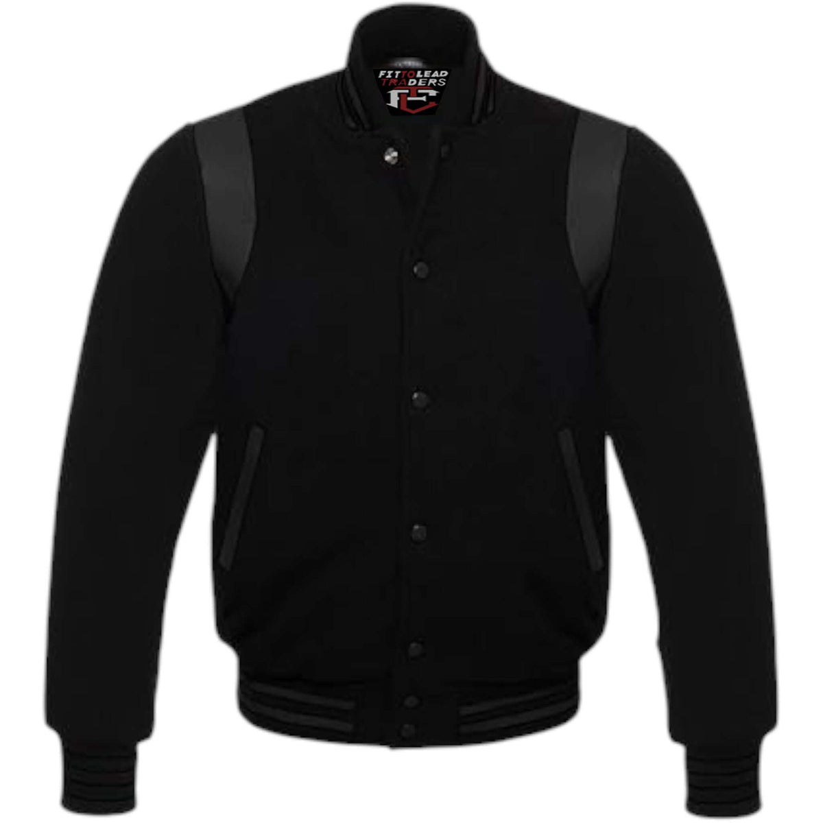Retro Baseball Jacket Wool Body & Leather Shoulder Inserts