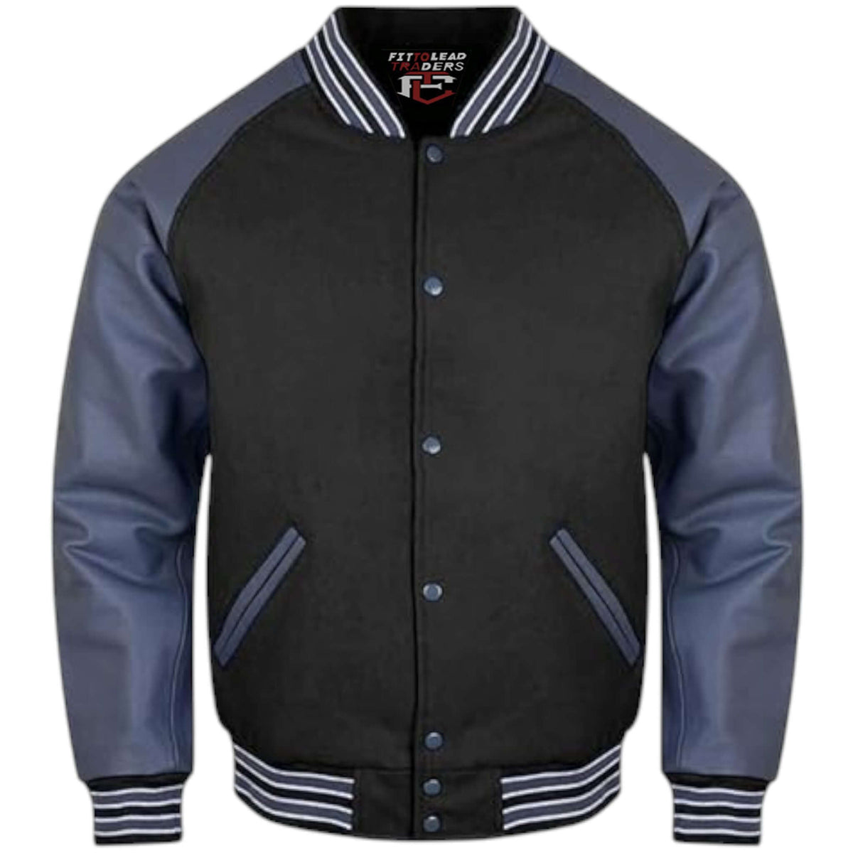 Letterman Varsity Jacket Wool Body with Grey Leather SleevesLetterman Varsity Jacket Wool Body with Grey Leather Sleeves