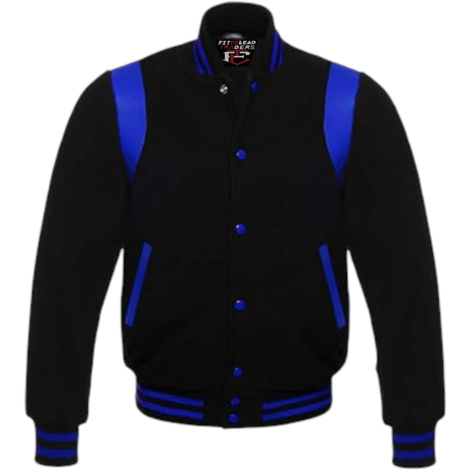 Retro Baseball Jacket Wool Body & Leather Shoulder Inserts