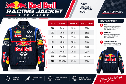 Red Bull Vintage F1 Racing Jacket - Navy Blue