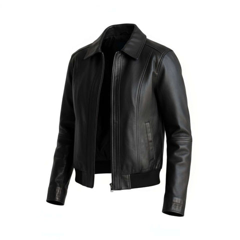 Classic Hollywood Vintage Oversized Leather Bomber Jacket