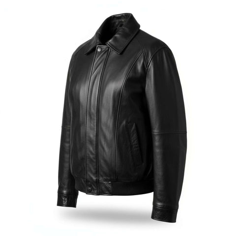 Classic Hollywood Vintage Oversized Leather Bomber Jacket