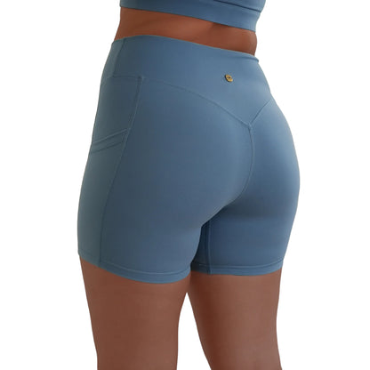 Effortless Pocket Biker Shorts - Morning Mist