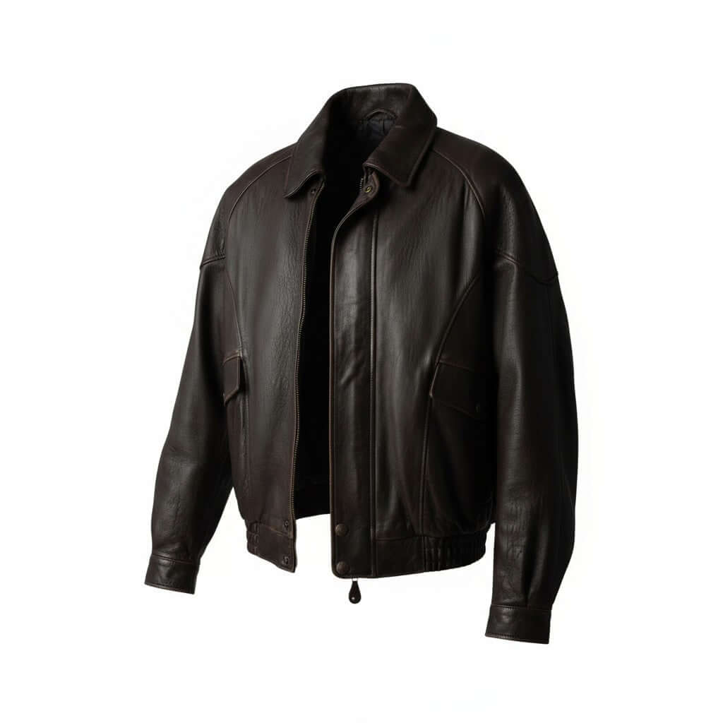 Edgy & Oversized Vintage Leather Bomber