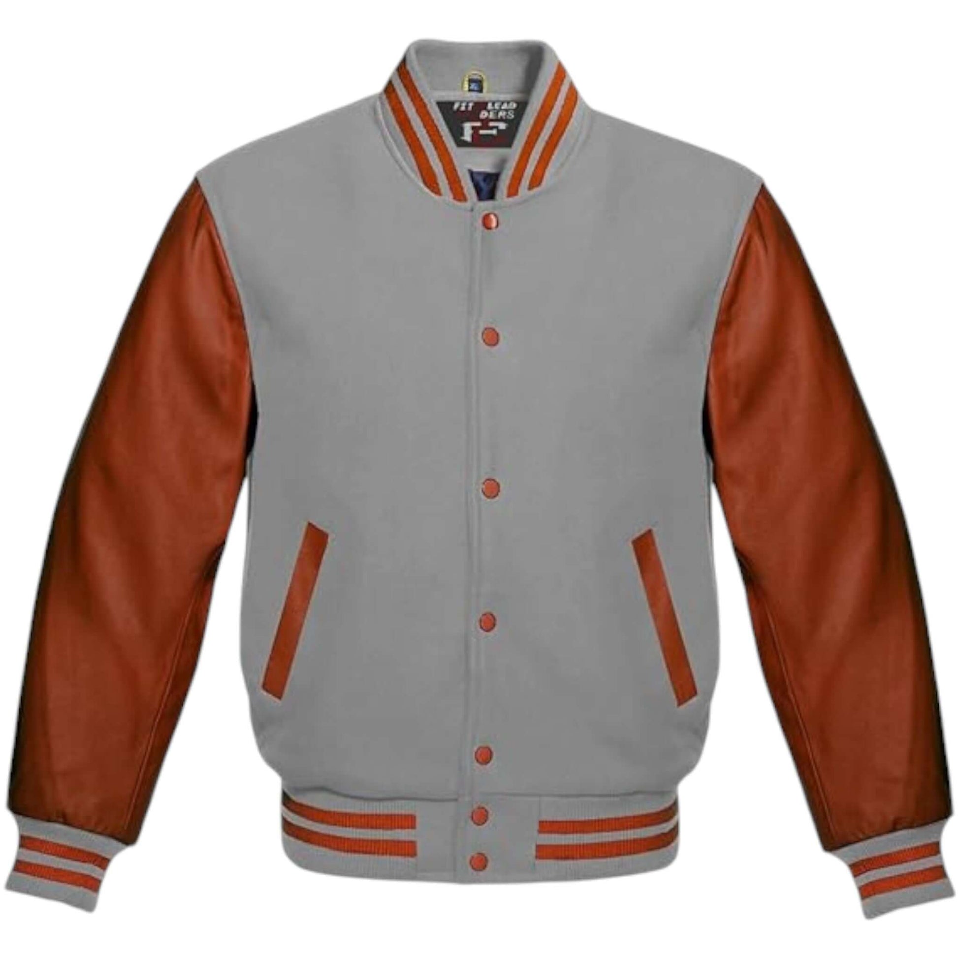 Multicolor Letterman Varsity Jacket Wool Body Brown Leather
