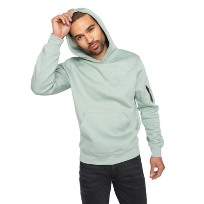 Men's Light Green Casual Hoodie with Kangaroo Pocket