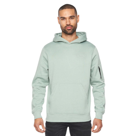 Men's Light Green Casual Hoodie with Kangaroo Pocket