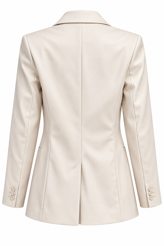 Women’s Ivory Tailored Single-Button Blazer – Classic Elegant Fit