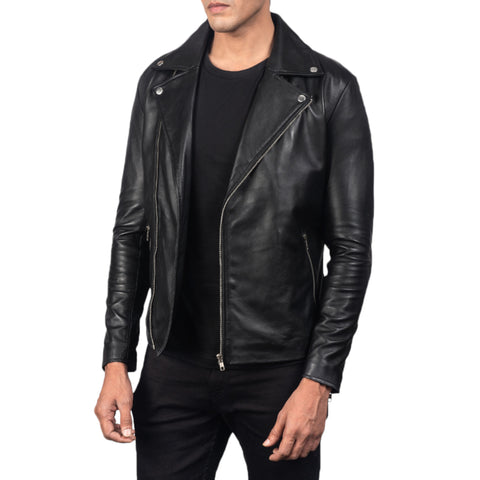 Men Motorcycle Leather Biker Jacket Timeless Black Design