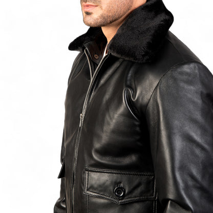 Black & White Leather Bomber Jacket: A Modern Classic