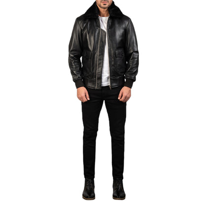 Black & White Leather Bomber Jacket: A Modern Classic