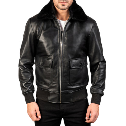 Black & White Leather Bomber Jacket: A Modern Classic
