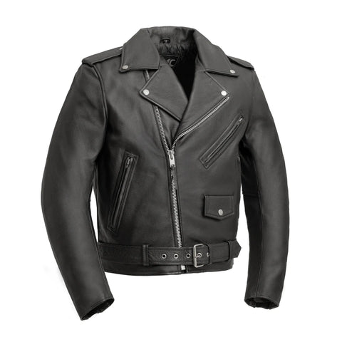 Men’s Slim Fit Leather Biker Bomber Café Racer Jacket