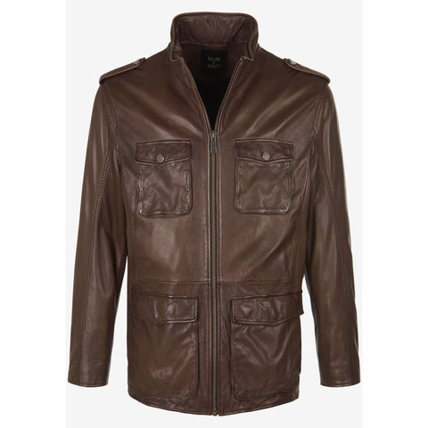 Men Stylish Field Leather Jacket Versatile & Long-Lasting