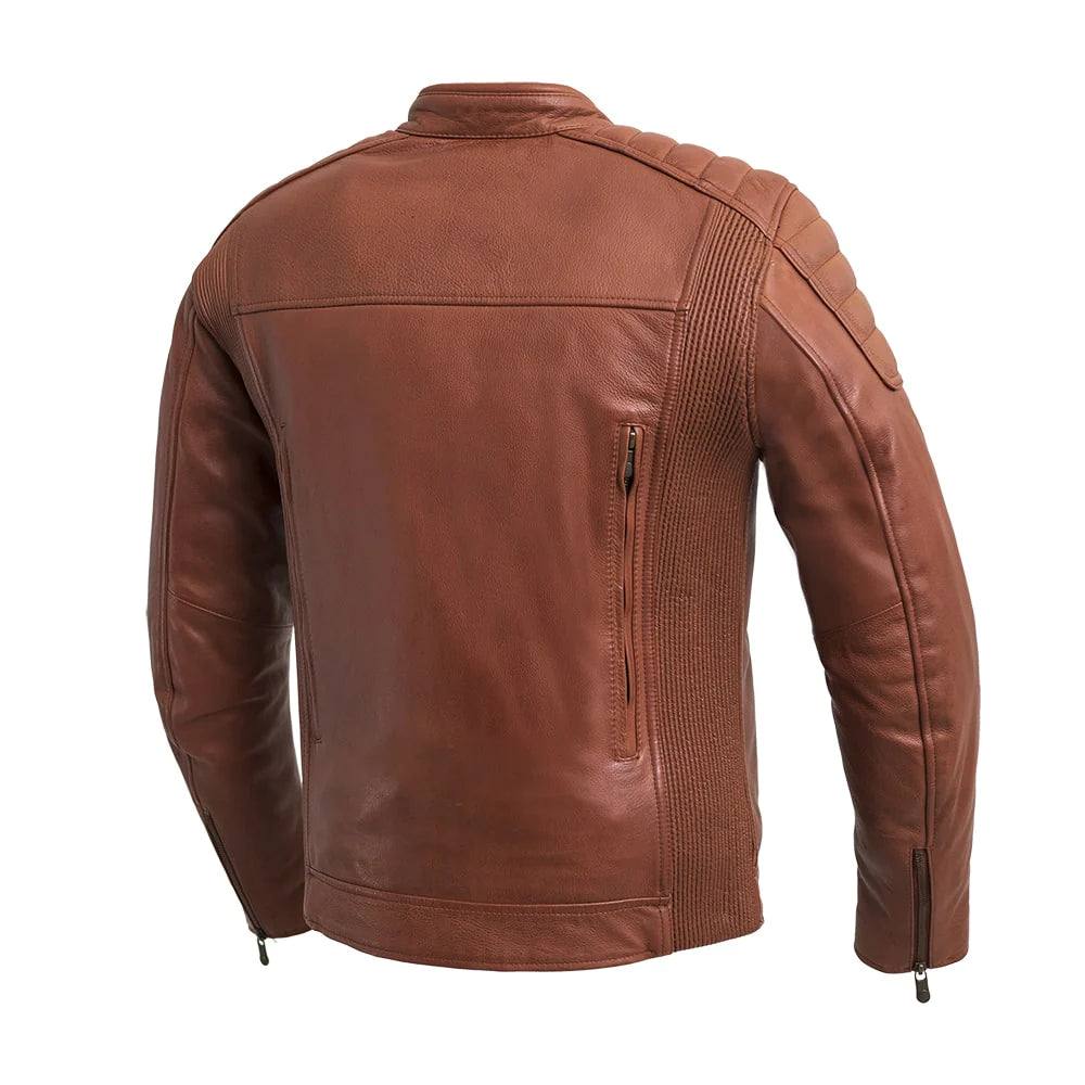 Maverick Spirit – Men’s Whiskey Leather Motorcycle Jacket