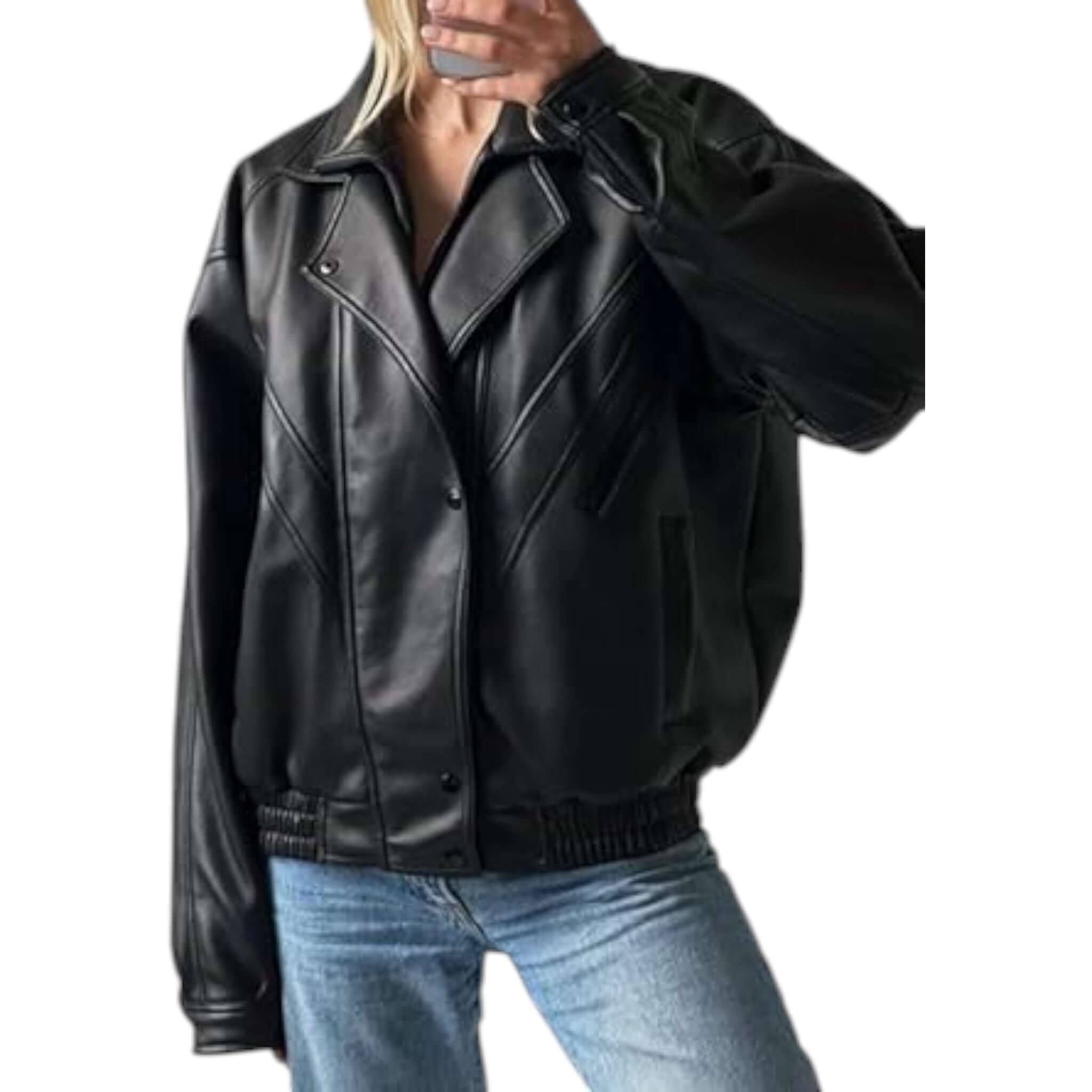  Legendary 90s Oversized Leather Bomber Jacket For Women
