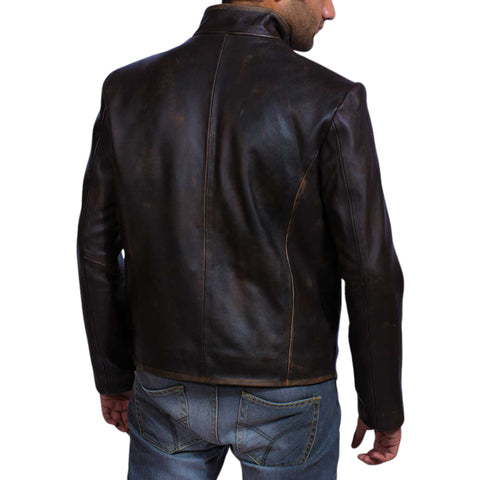 Men Black Leather Jacket Drakeshire Classic Motorcycle