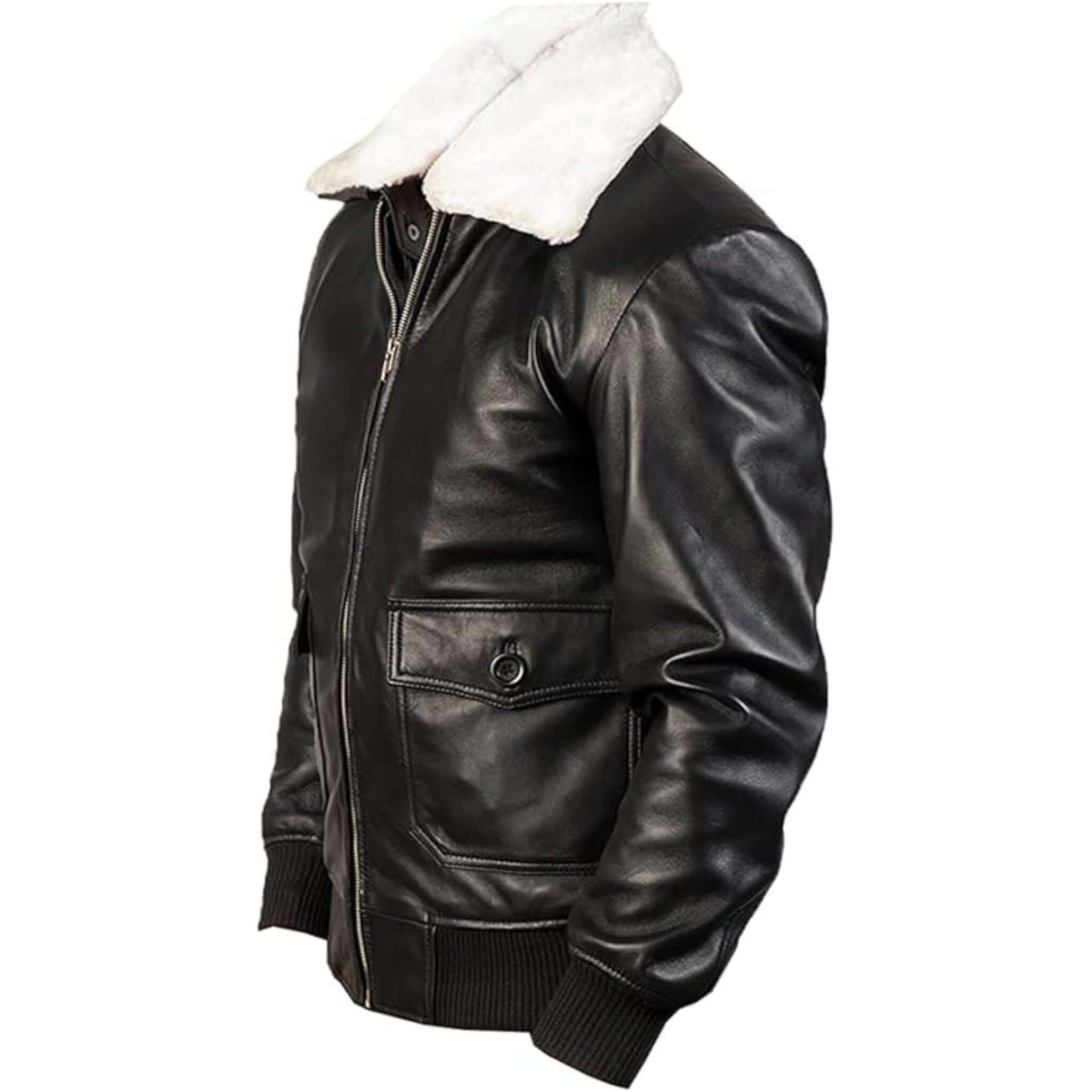 Black & White Leather Bomber Jacket Timeless Modern Classic