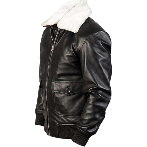 Black & White Leather Bomber Jacket Timeless Modern Classic