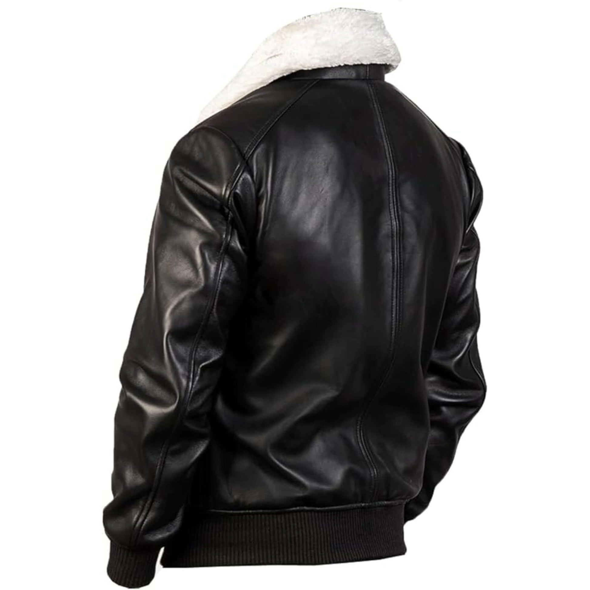 Black & White Leather Bomber Jacket Timeless Modern Classic