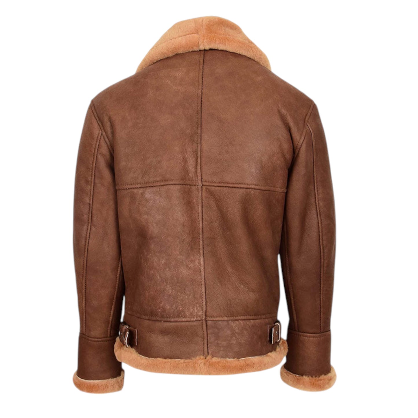 Men’s Brown B3 Shearling Sheepskin Aviator Leather Jacket