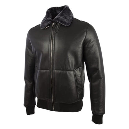 Men’s Shearling Aviator Leather Bomber Pilot Jacket